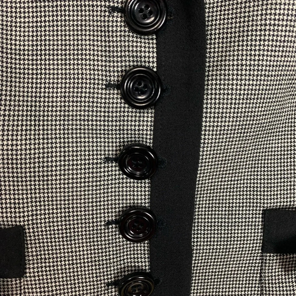 Ross Mayer Women’s 100% Wool Houndstooth Blazer Bow Pockets Size 12 Career - Picture 9 of 14